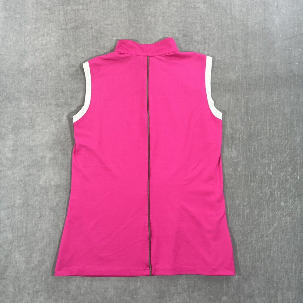 GGblue Womens Medium Pink Luxe Sport Quarter‎ 1/4 Zip Polo Tank Top - Picture 6 of 6